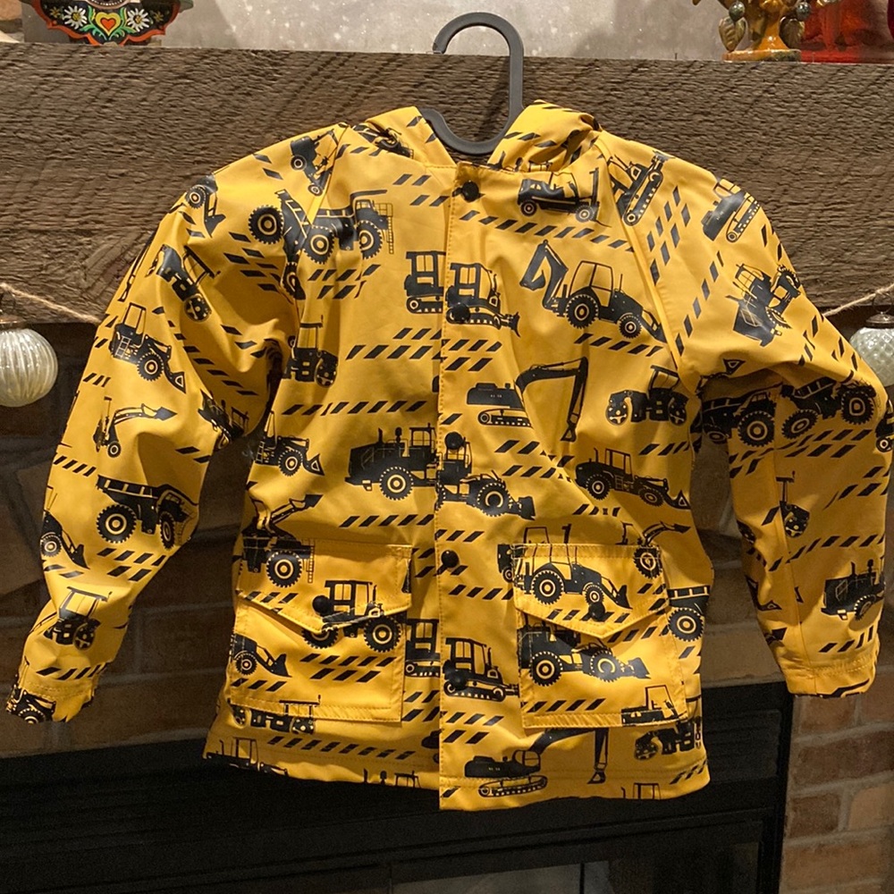 Oaki construction theme fleece lined raincoat